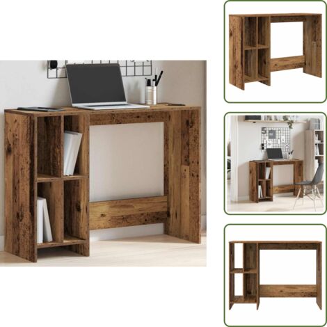 Scrivania antica - vidaXL Scrivania Legno Antico 102,5x35x75 cm in Legno Multistrato -