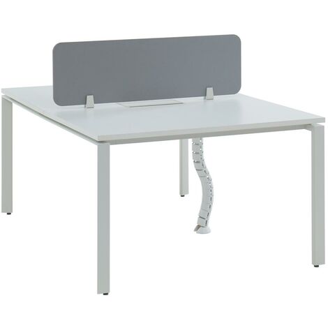 Scrivania bench per 2 persone Con divisorio L120 cm Bianco - DOWNTOWN - Bianco