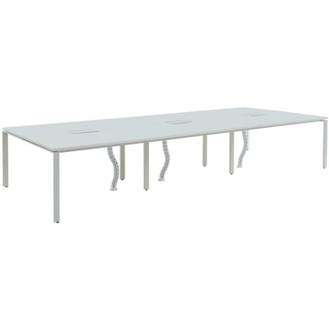 Scrivania bench per 6 persone L140 cm Bianco - DOWNTOWN - Bianco