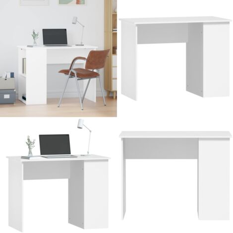Scrivania Bianca 100x55x75 cm in Legno Multistrato - Scrivania da ufficio - Scrivania con ripiani