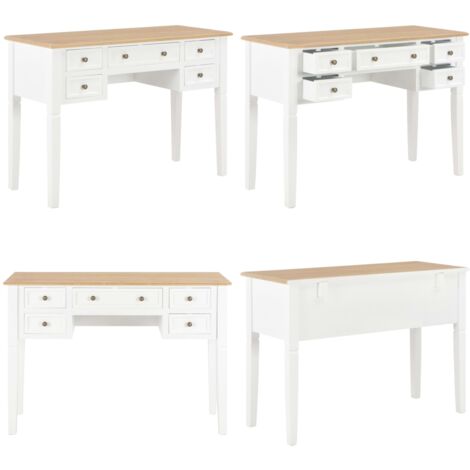 Scrivania Bianca 109,5x45x77,5 cm in Legno - Scrivania con cassetti - Scrivania da studio