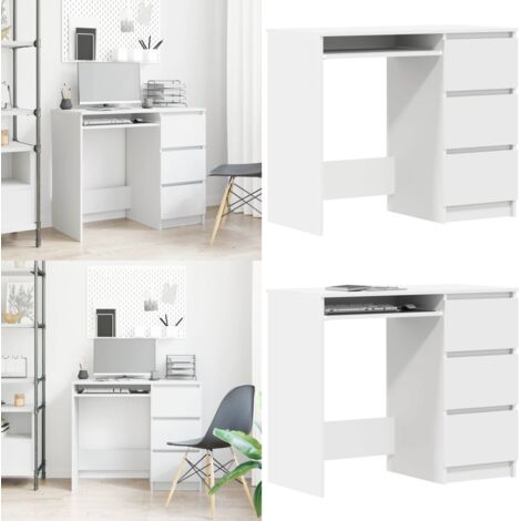 Scrivania Bianca 90x45x76 cm in Legno Multistrato - Scrivania da ufficio - Scrivania per bambini