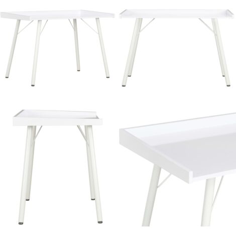 Scrivania Bianca 90x50x79 cm - Scrivania angolare - Scrivania in legno