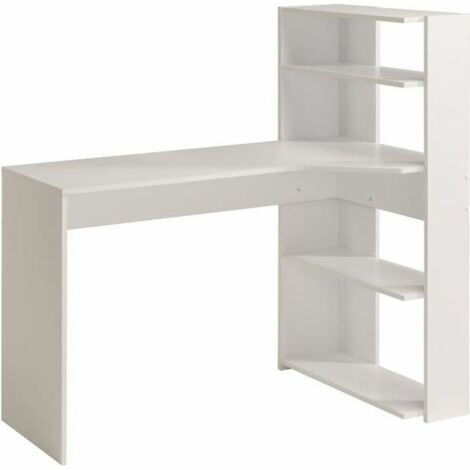 Scrivania bianca con scaffale L121 cm - Mister