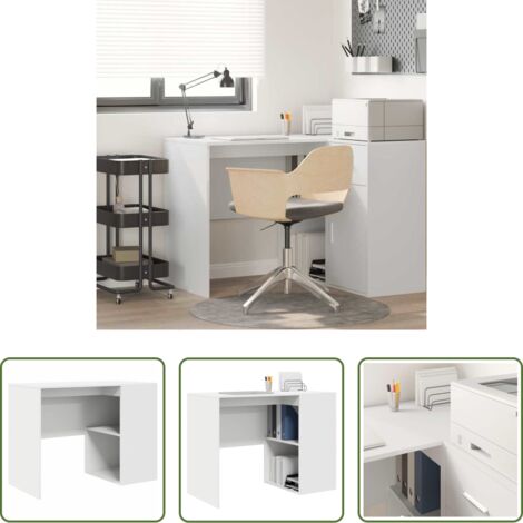 Scrivania casa -  Scrivania Bianco 102 x 50 x 75 cm Legno multistrato