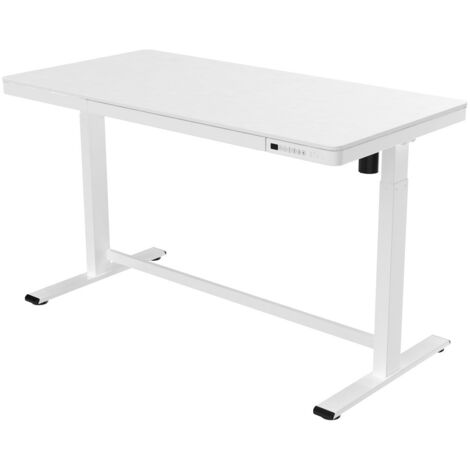 Scrivania/casa ufficio regolabile elettricamente - 140x70 cm - Plastica bianca