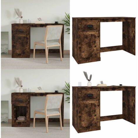 Scrivania Cassetto Rovere Fumo 115x50x75 cm Legno Multistrato - Cassetto - Legno multistrato