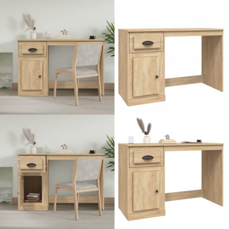 Scrivania Cassetto Rovere Sonoma 115x50x75 cm Legno Multistrato - Cassetto - Legno multistrato