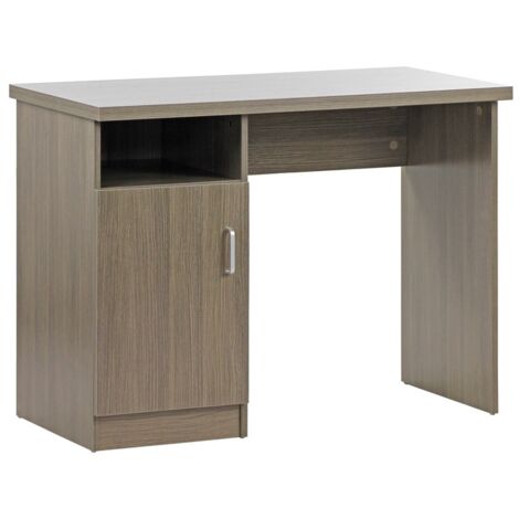 Scrivania con anta e vano portaoggetti 100x50 cm rovere scuro