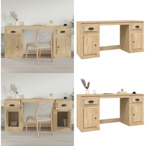 Scrivania con Armadietto Rovere Sonoma in Legno Multistrato - Armadietto per ufficio - Scrivania in legno multistrato