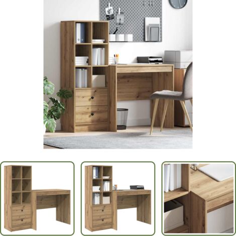 Scrivania con cassetti -  Scrivania con cassetto 2 pcs Rovere artigianale