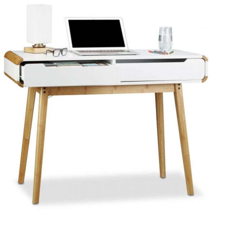 Scrivania con cassettiera in bianco