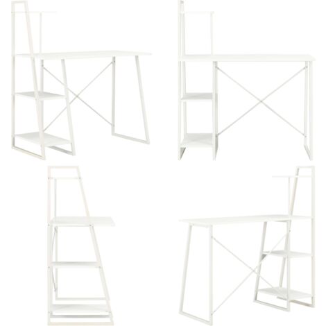 Scrivania con Mensole Bianca 102x50x117 cm - Scaffale - Scrivania da ufficio