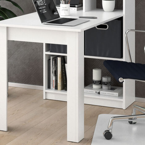 Scrivania con ripiani Gael, Bianco, 70 x 122 cm, Vicco