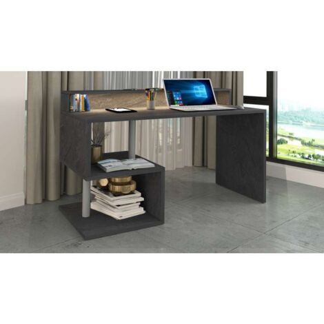 Scrivania con sopralzo e ripiano 140x60x92,5cm - HERMES - Colore: report