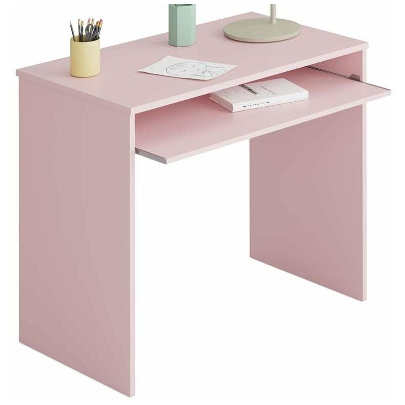 Tavolo da scrivania per bambini colore rosa vassoio estraibile 90x54x70 cm