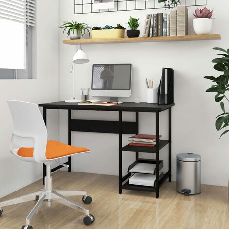 Scrivania da computer con 2 scomparti aperti laterali disponibile in vari colore colore : NERO