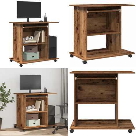 Scrivania da Computer Legno Antico 80x50x75cm Legno Multistrato - Scrivania in legno - Scrivania portatile