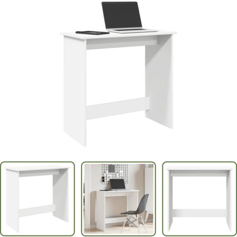Scrivania da studio -  Scrivania Bianca 80x40x75 cm in Legno Multistrato