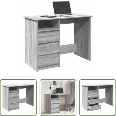 Scrivania da studio -  Scrivania Grigio Sonoma 102x50x75 cm in Legno Multistrato
