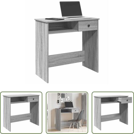 Scrivania da studio -  Scrivania Grigio Sonoma 80x40x75 cm in Legno Multistrato