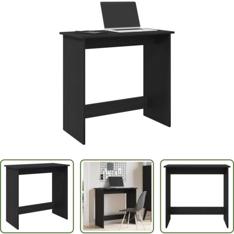 Scrivania da studio -  Scrivania Nera 80x40x75 cm in Legno Multistrato