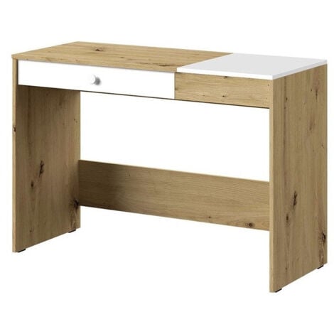 Scrivania da ufficio Almira 109, Rovere Artisan + Bianco, Con porte, Con cassetti, Il numero di porte: 0, Numero di cassetti: 0, 82x120x50cm