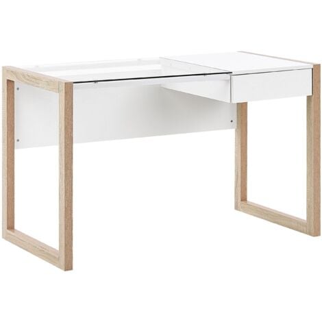 Scrivania da Ufficio con Cassetti e Piano in Vetro 120 x 60 cm Jenks