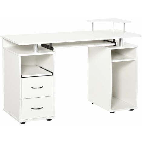 Scrivania da Ufficio con Ripiano 120x55x85 cm in Truciolato Bianca