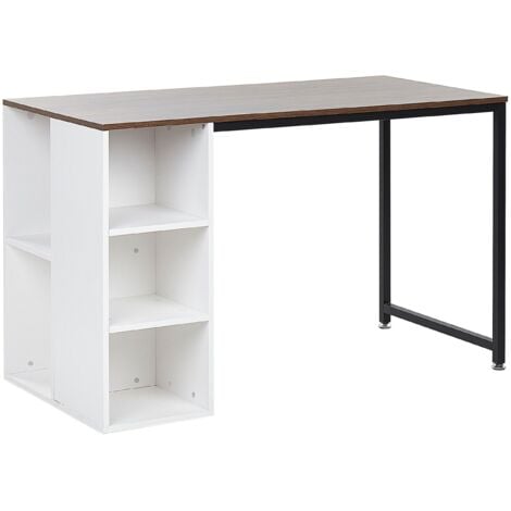 Scrivania da Ufficio Legno Scuro Gambe in Metallo 120 x 60 cm Dese