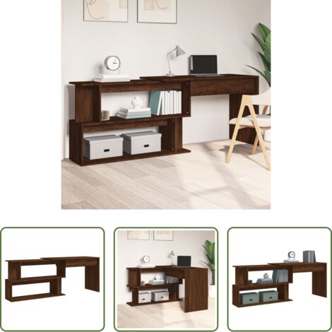 Scrivania da ufficio - Scrivania Angolare Rovere Marrone 200x50x76cm Legno Multistrato