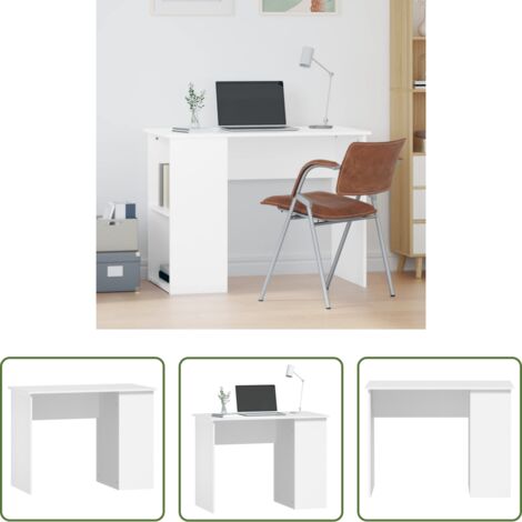 Scrivania da ufficio -  Scrivania Bianca 100x55x75 cm in Legno Multistrato