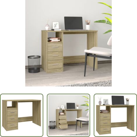 Scrivania da ufficio -  Scrivania Cassetti Rovere Sonoma 102x50x76 cm Legno Multistrato