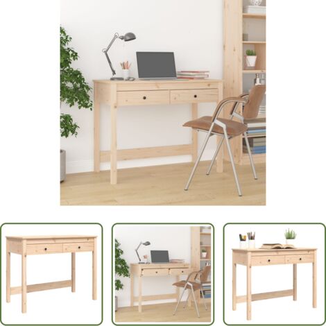 Scrivania da ufficio -  Scrivania con Cassetti 100x50x78 cm in Legno Massello di Pino