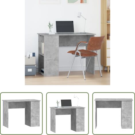 Scrivania da ufficio -  Scrivania Grigio Cemento 100x55x75 cm in Legno Multistrato
