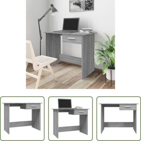 Scrivania da ufficio -  Scrivania Grigio Sonoma 100x50x76 cm in Legno Multistrato