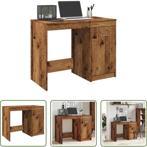 Scrivania da ufficio -  Scrivania Legno Antico 100x50x76 cm in Legno Multistrato