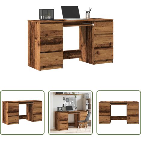 Scrivania da ufficio -  Scrivania Legno Antico 140x50x77 cm in Legno Multistrato