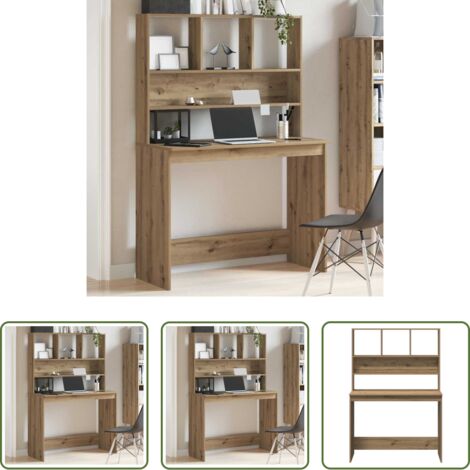 Scrivania da ufficio -  Scrivania Mensole Rovere Artigianale 102x45x148 cm Multistrato