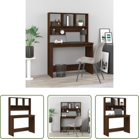 Scrivania da ufficio -  Scrivania Mensole Rovere Marrone 102x45x148cm Legno Multistrato