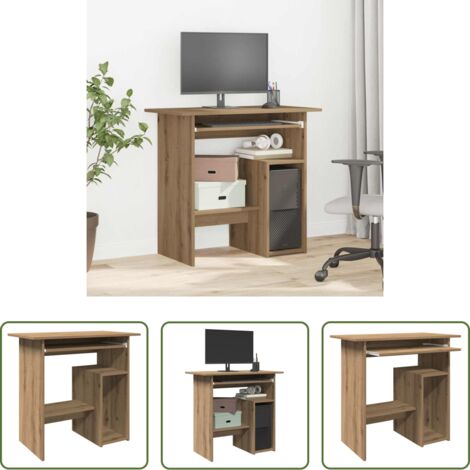 Scrivania da ufficio -  Scrivania Rovere Artigianale 80x45x74 cm in Legno Multistrato