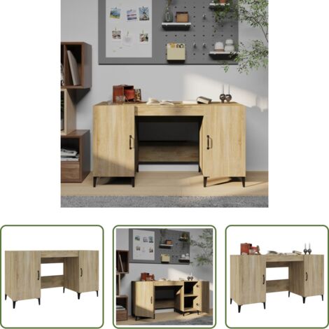 Scrivania da ufficio -  Scrivania Rovere Sonoma 140x50x75 cm in Legno Multistrato