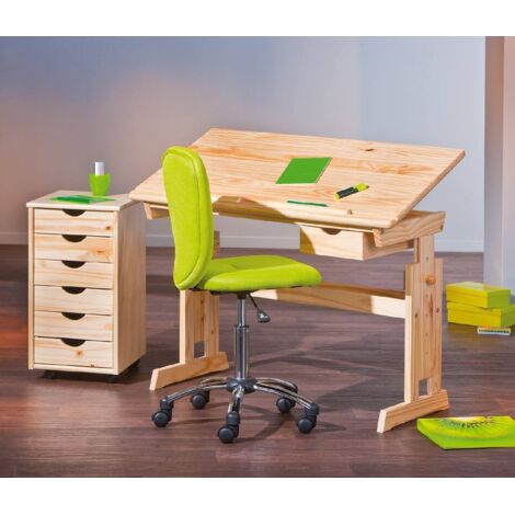 Scrivania Delli, Materiale Struttura in Legno Massello, Materiale Piano in Legno Massello, 55x109x63h cm Marrone Quercia
