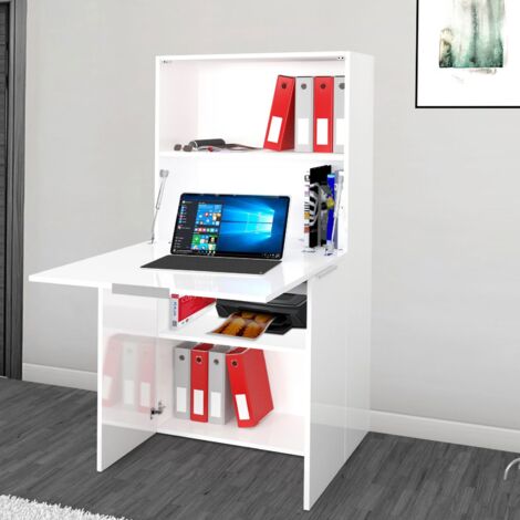Scrivania design moderno bianco lucido - Dalia