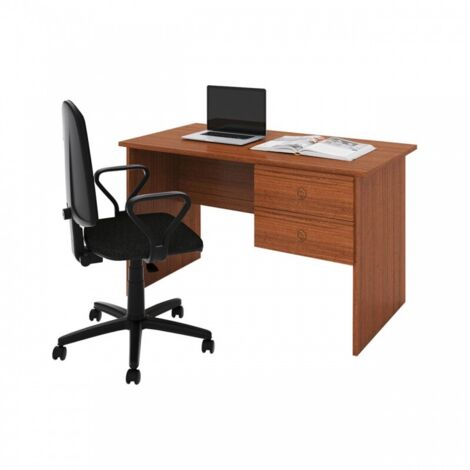 Scrivania due cassetti Tiffany 119x64x75h cm colore noce antico