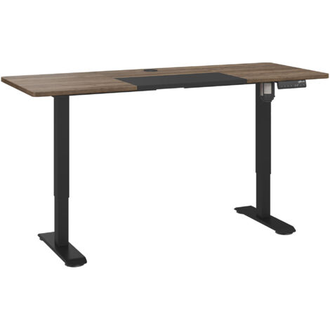 Scrivania elettrica regolabile in altezza con motore, scrivania per computer e scrivania in piedi, naturale e nero, 140 x 70 x 72–116 cm