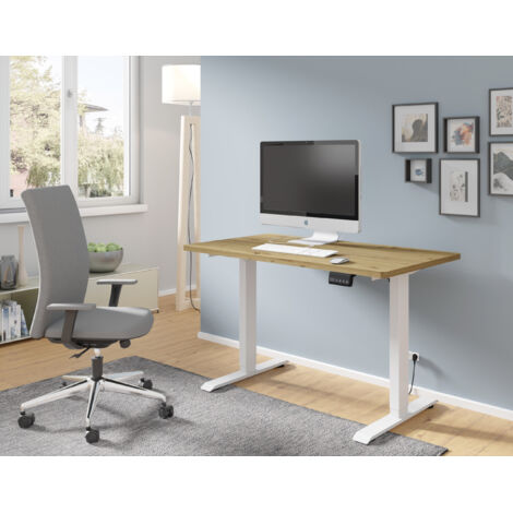 Scrivania Ergo marrone e bianco 73-120cm