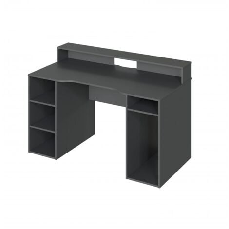 Scrivania gamer 136x88h cm 5 ripiani grigio antracite - Danzica