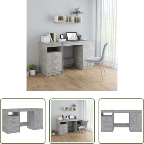 Scrivania grigia cemento -  Scrivania Grigio Cemento 140x50x76 cm in Truciolato