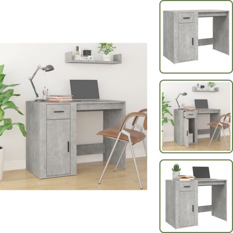 Scrivania grigia cemento - vidaXL Scrivania Grigio Cemento 100x49x75 cm in Legno Multistrato - Scrivania con cassetto